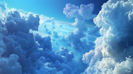 A View of the Sky Filled with Puffy White Clouds