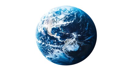 Blue planet earth isolated on white background