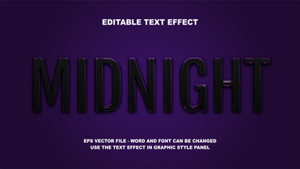 Editable Text Effect Midnight 3D Vector Template