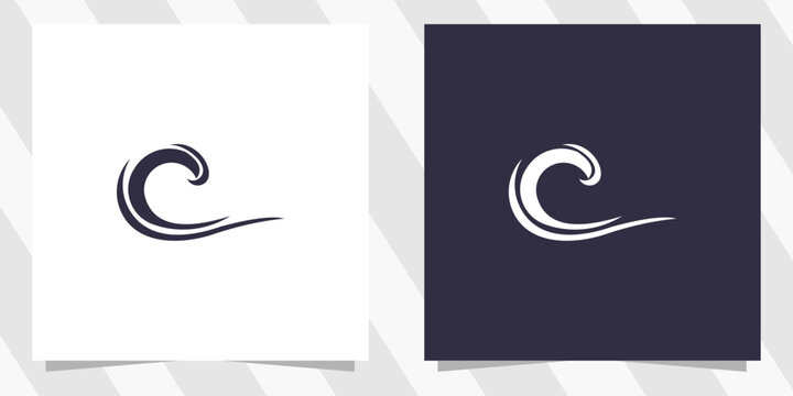 letter c with wave logo design