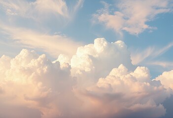 Obraz premium Dreamy clouds with pastel shades and dynamic movement.