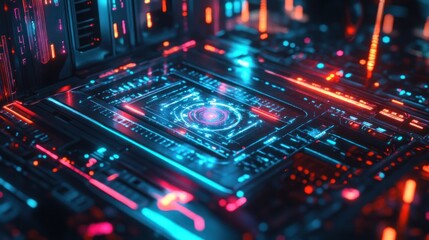 Obraz premium Cyberpunk Circuitry