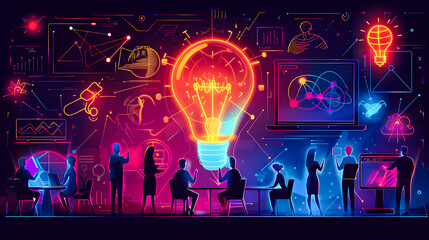 Creative business team brainstorming and ideating for innovative projects  