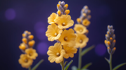 Fototapeta premium This image shows a yellow medicinal verbascum flower without blurs,and a clean studio shot of the flower