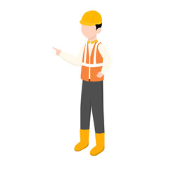 Illustration of Construction Project Engineer Worker