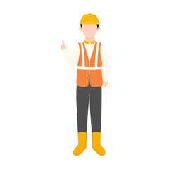 Illustration of Construction Project Engineer Worker