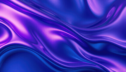 Obraz premium Sleek purple and blue fabric texture with flowing waves and sheen, creating vibrant and dynamic visual effect. Perfect for backgrounds and design projects