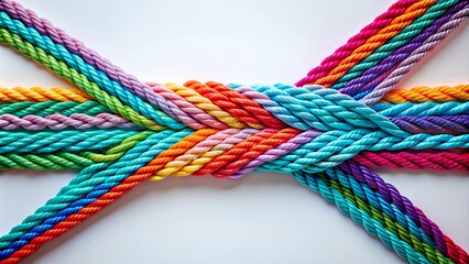 Colored Ropes Forming an Arrow - Symbol of Direction and Unity
