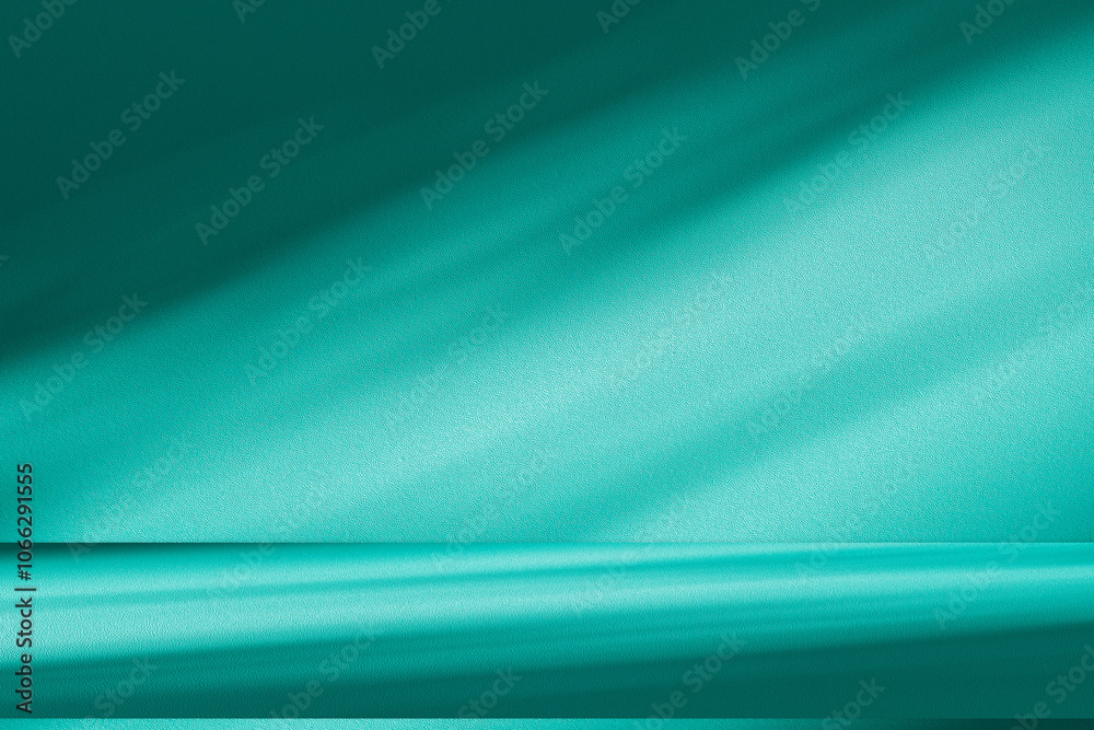 Poster wall interior background, studio and backdrops show products. with leaf shadow from window color gre