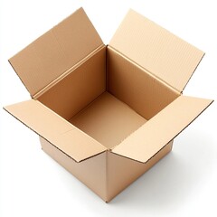 A simple cardboard box, open and empty, ready to be filled.