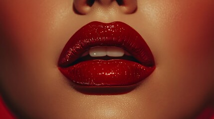 Obraz premium Enhance your glamour with stunning red lip makeup