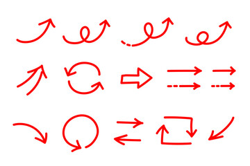 黒いシンプルな手書きの矢印セット ベクター