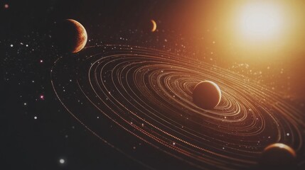 Obraz premium solar system with space for text 