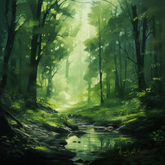 Naklejka premium Fantastic forest