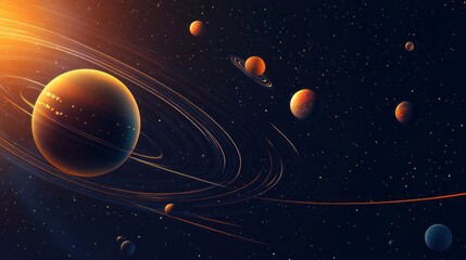 solar system with space for text 