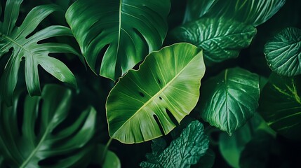 Fototapeta premium Explore the beauty of lush green leaves in nature
