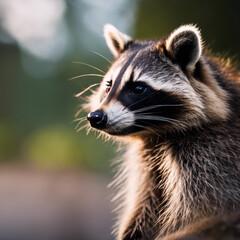 Obraz premium Raccoon Photograph Closeup