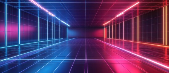 Fototapeta premium Neon Lights Corridor