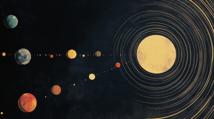 solar system with space for text 