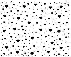 Seamless pattern with hand drawn cute red hearts, Heart vector line drawing pattern, wallpaper or gift wrapping design ,background on Valentine's Day, Doodle red hearts 
