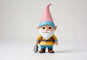 Minimalist chibi gnome tinkerer character design.