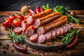 High-Quality Sausage Pieces Isolated on Transparent Background for Culinary and Food Photography, Perfect for Recipes, Menus, and Food Blogs