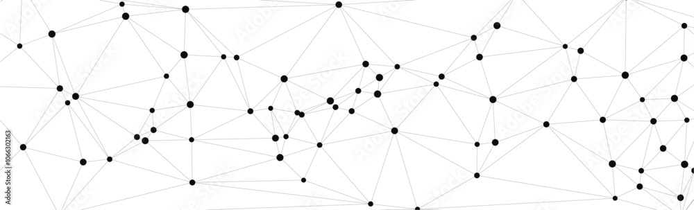 Poster Abstract black and white network with nodes connected by lines.