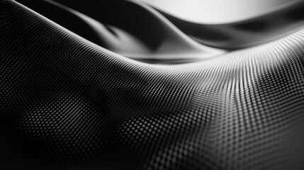 Naklejka premium Abstract Wavy Black and White Carbon Fiber Texture