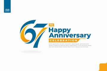 Number 67 logo icon design, 67th birthday logo number, anniversary 67