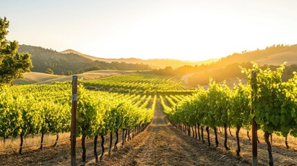 Obraz premium Vineyard Sunset