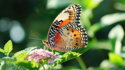 Obraz premium A Colorful Butterfly on a Flower