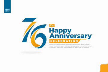 Number 76 logo icon design, 76th birthday logo number, anniversary 76