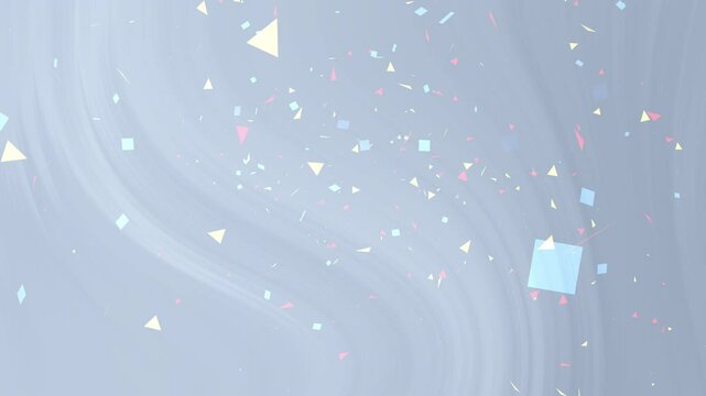 Gray background with scattered triangles and squares. Suitable for abstract designs, modern graphics, tech-related content, and geometric themed projects.