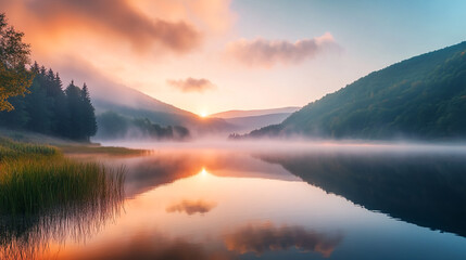 Fototapeta premium sunrise in the mountains