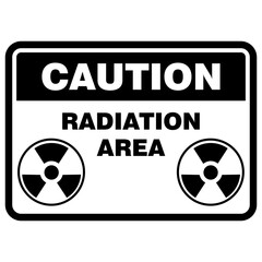 Caution, Radiation Area, sign vector