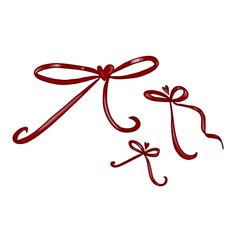 Hearts red bow ribbon