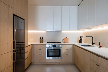 Fototapeta premium Modern Scandinavian kitchen interior design.