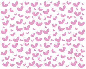 Seamless pattern with hand drawn cute red hearts, Heart vector line drawing pattern, wallpaper or gift wrapping design ,background on Valentine's Day, Doodle red hearts 
