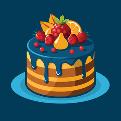 Rich Chocolate Fudge Cake with Glossy Ganache Drizzle and Dark Chocolate Shavings