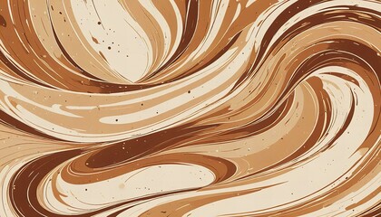 Abstract swirls of coffee and cream