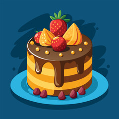 Rich Chocolate Fudge Cake with Glossy Ganache Drizzle and Dark Chocolate Shavings
