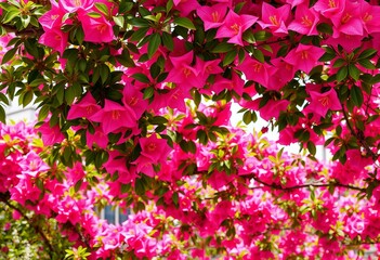 Naklejka premium Visual A canopy of bougainvillea flowers.