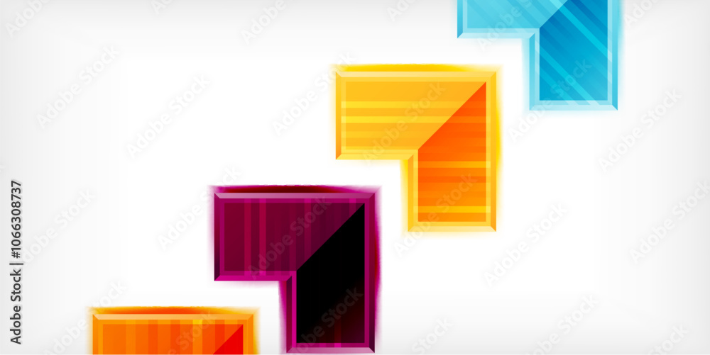 Aufkleber Arrow symbols created with 3d effects and line texture geometric abstract background