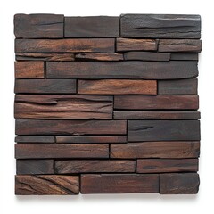 Obraz premium Textured wooden blocks on a white isolated background.