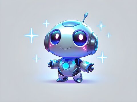 blue cute mini robot