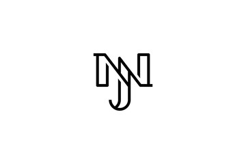 Letter NJ or JN Logo Design Vector 