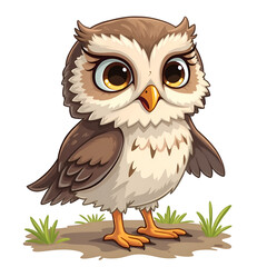 An adorable owl stands proudly, embodying the spirit of wisdom and nature s beauty, digital art of character illustration concept.
