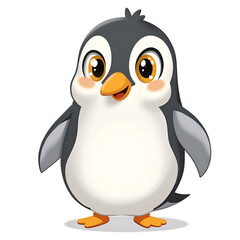 Obraz premium This adorable penguin embodies joy and playfulness in a charming animated design, digital illustration of character design concept.