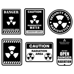 Obraz premium Caution, Radiation Area, sign vector