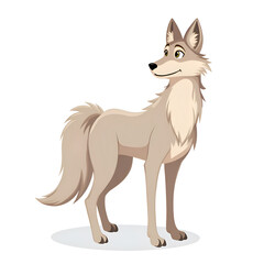 Obraz premium Embrace the spirit of adventure with this playful and charming wolf character, digital illustration of character design concept.